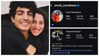 Palash Muchhal and Smriti Mandhana update their Instagram bios with ‘evil eye’ emojis after postponing wedding |
