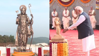 Watch: PM Modi unveils 77-ft statue of Lord Ram; launches Ramayana Theme Park | India News