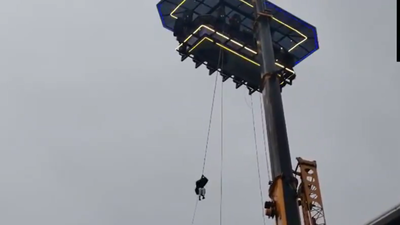 Tourists stuck 120ft up in air: Sky dining goes wrong in Kerala; rescue under way – video | India News