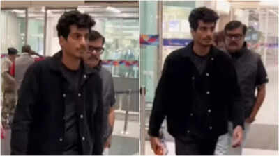 Palash Muchhal, Smriti Mandhana’s fiancé, makes FIRST public appearance at airport amid wedding postponement and health scare | Hindi Movie News