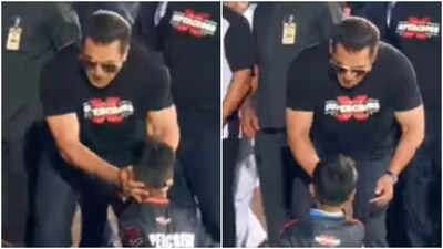 Salman Khan warmly greets and blesses young fans at Hyderabad event, hailed as ‘most adored megastar’ – WATCH viral video |