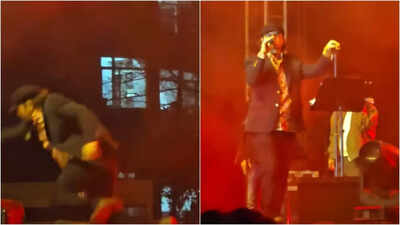 Singer Mohit Chauhan falls on stage mid-performance; internet reacts as the video goes viral, saying, ‘hope he is well’ | Hindi Movie News