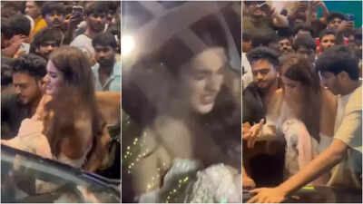 Nidhhi Agerwal gets mobbed and manhandled by fans at ‘The Raja Saab’ song launch event; netizens react, calling it ‘HIGHLY DISTURBING’ |