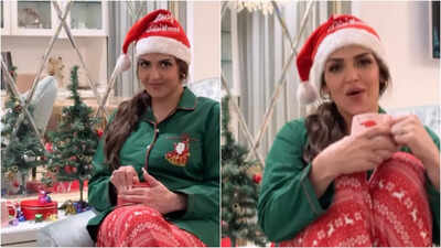 Esha Deol drops a Christmas video post, donning Santa hat, green and red outfit; turn of comments |