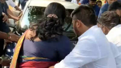 Watch: Actor Vijay’s car stopped in Chennai as TVK members protest district post allocation | India News