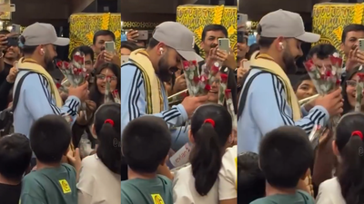 ‘What a welcome!’: Virat Kohli showered with red flowers by young fans in Raipur – Watch | Cricket News