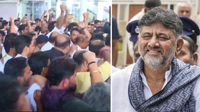 Karnataka power tussle: Congress’ KC Venugopal met with loud ‘DK, DK’ chants at airport — watch | India News