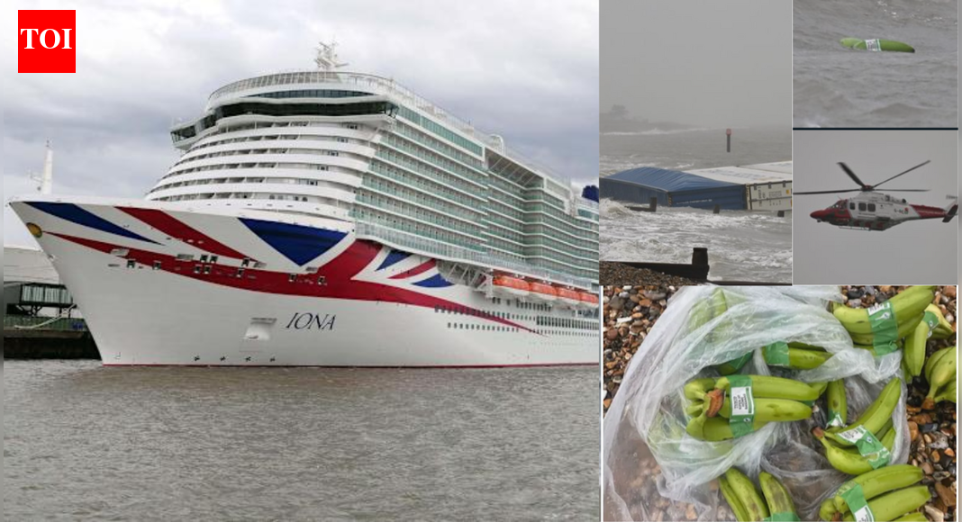 Containers of Bananas falling into sea delay cruise for 24 hours in Britain’s busiest waterway |