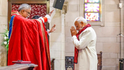 Prayers & a message as PM Modi joins Christmas service | India News