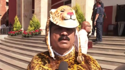 ‘Raising issue since 2014’: Maharashtra MLA dresses up as leopard to protest rising wildlife problem – watch video | India News