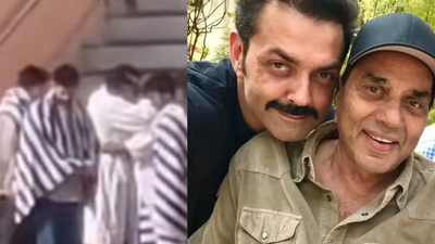 Bobby Deol breaks down in tears, hugs Sunny Deol’s son Karan Deol after Dharmendra’s asthi visarjan in Haridwar | Hindi Movie News
