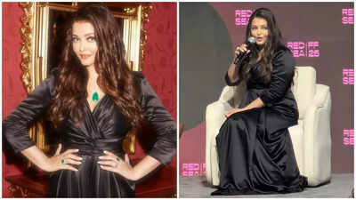 Aishwarya Rai Bachchan steals the spotlight at Red Sea Film Festival in a Rs 5.4 lakh long black silk gown |