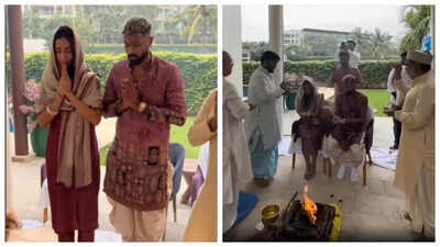 Hardik Pandya and Mahieka Sharma’s UNSEEN puja video reignites engagement buzz – WATCH |