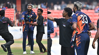Hardik Pandya’s blazing 77* powers Baroda to record chase; fan breaks security cordon to take selfie – Watch | Cricket News