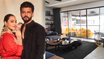 Inside Sonakshi Sinha and Zaheer Iqbal’s Mumbai home: Stunning skyline views, colourful décor, New York-inspired powder room and more |
