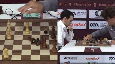 Chess drama! Magnus Carlsen knocks over pieces, handed defeat at World Blitz Championship – Watch | Chess News