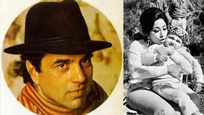 When Dharmendra dug out a RARE pic of toddler Bobby Deol sitting on Mala Sinha’s lap-Massive throwback |