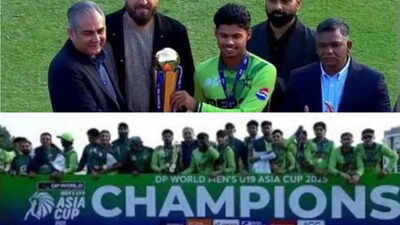 IND vs PAK Final: PCB chief Mohsin Naqvi presents trophy to U19 Asia Cup champions – Watch