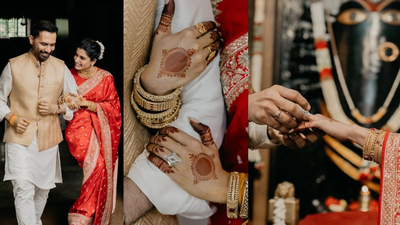 Samantha Ruth Prabhu Wedding Photo, Pictures, Images, Photo: Samantha Ruth Prabhu flaunts giant WEDDING ring, stuns in a red saree as she marries Raj Nidimoru, drops FIRST PICS; netizens react |