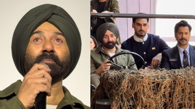 Sunny Deol breaks into tears as he makes his FIRST public appearance after Dharmendra’s demise, for ‘Border 2’ teaser launch | Hindi Movie News
