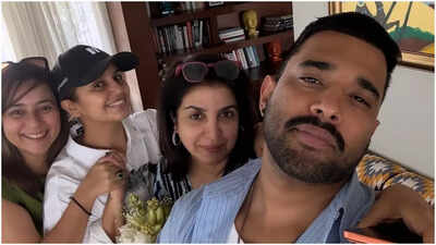 Huma Qureshi drops fun pics from Farah Khan’s bash; the filmmaker jokes that the squished cake mirrors life at 61 | Hindi Movie News