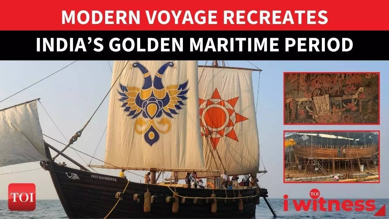 Hand-stitched wooden ship moves from Ajanta Walls to Arabian Sea | INSV Kaundinya i witness
