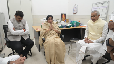 Ajit Pawar’s death: Fadnavis-Shinde reach Pawar residence in Baramati; console wife | India News