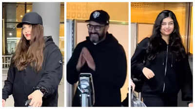 Aishwarya Rai, Abhishek Bachchan and Aaradhya Bachchan are all smiles on their return home after New York getaway – WATCH﻿﻿﻿ |