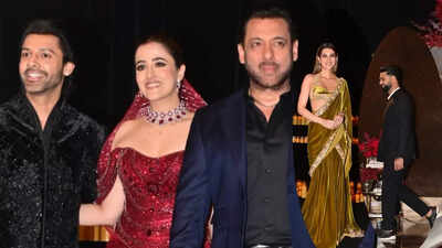 Salman Khan arrives for Nupur Sanon, Stebin Ben’s wedding reception; Kriti Sanon’s rumoured boyfriend Kabir Bahia, others seen – PICS inside |