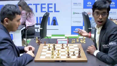 Chess Controversy in Kolkata! R Praggnanandhaa stops clock; draw call sparks uproar – Watch | Chess News