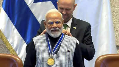 ‘Speaker of the Knesset Medal’: PM Modi conferred with Israel’s highest parliamentary honour | India News