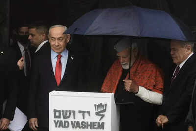 PM Modi visits Yad Vashem Memorial in Israel, pays tribute to holocaust victims | India News