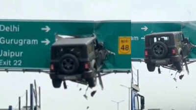 Mahindra Thar crashing into highway signboard real or fake? Here’s the truth