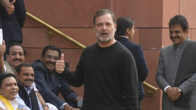 ‘PM didn’t fulfill his responsibility’: Rahul displays unpublished memoir of ex-Army chief Naravane outside Parliament | India News