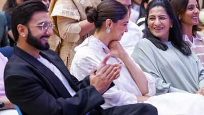 Ranveer Singh and Deepika Padukone are all smiles amid extortion threat; lend support to Prakash Padukone at event – PICS |