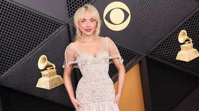 Grammy Awards 2026: Sabrina Carpenter dazzles in a lace and pearl gown on the red carpet | English Movie News