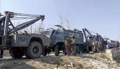 7 CRPF personnel injured in Srinagar as vehicle plunges into canal | India News