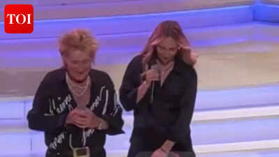 Rod Stewart, daughter Ruby and grandson Otis perform ‘Forever Young’ on stage |