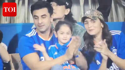 Alia Bhatt and Ranbir Kapoor bring daughter Raha to watch India–England T20 semi-final at Wankhede, adorable videos go viral | Hindi Movie News