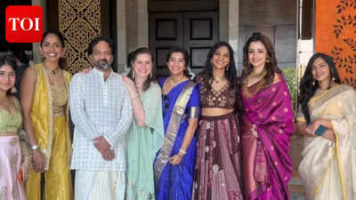 Trisha spotted with Parthiban’s daughter Keerthana at a wedding after the controversial ‘Kundavai’ remark | Tamil Movie News