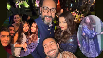 Aishwarya Rai, Abhishek Bachchan dance with Nita Ambani, pose with Orry, Aaradhya Bachchan stuns in a Manish Malhotra outfit: VIDEO | Hindi Movie News