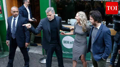 When George Clooney visited a café in Edinburgh to support homeless people |