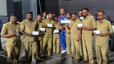 Hardik Pandya wins hearts with promise kept, rewards Wankhede groundstaff | Cricket News