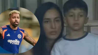 Maheika Sharma pacifies Hardik Pandya’s son as he schools him for getting out at T20 semi-finals against England – WATCH VIDEO |