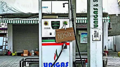 Petrol stations put up ‘no stock’ boards as pumps run dry | India News