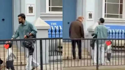 Virat Kohli walks with son Akaay in London, video goes viral – Watch | Off the field News
