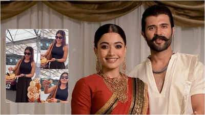 Rashmika Mandanna cuts cake at airport as she heads for her 30th birthday vacation with Vijay Deverakonda and family – Video | Telugu Movie News