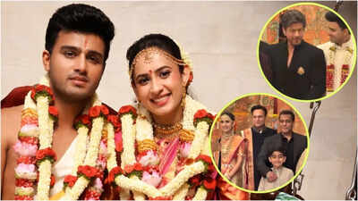 Shah Rukh Khan and Salman Khan light up Rajat Sharma’s daughter Disha and Sudarshan MJ’s wedding ceremony – VIDEO |