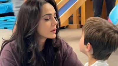 Preity Zinta shares candid spring break moments with twins in rare family update |