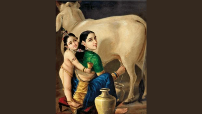 Ravi Varma’s ‘Yashoda & Krishna’ fetches record-shattering Rs 167 crore | India News